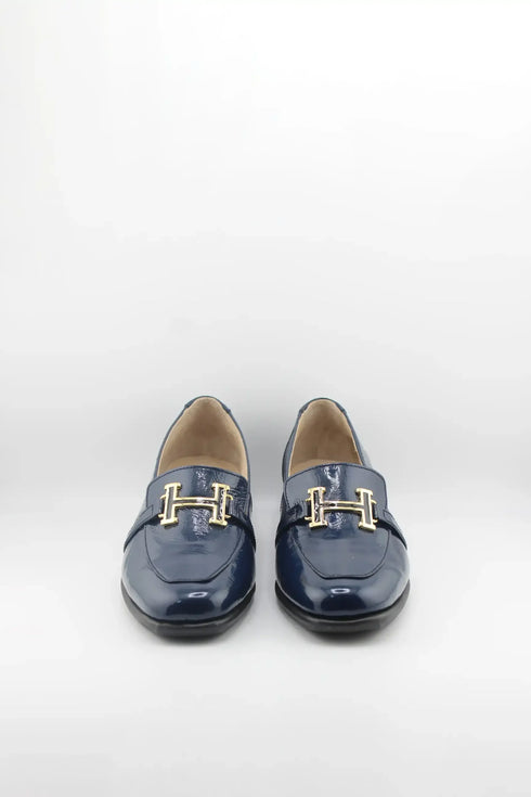 DFC Relax Leather Loafers with Metal Accent